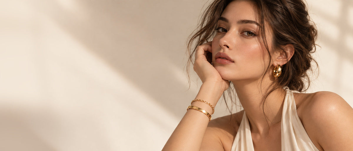 BRIONTI — chunky gold rings collection editorial banner