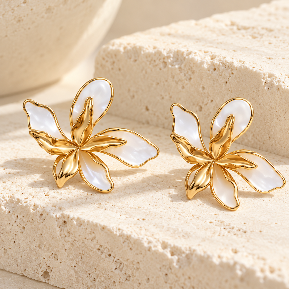 BRIONTI featured earrings — AI-enhanced staging preview
